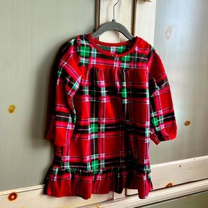 Christmas plaid pajama dress nightgown 3T